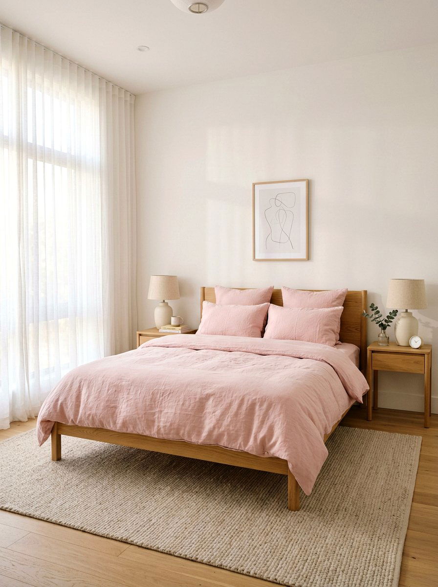 Pastel Pink Linen - 25 Spring Bedroom Linen Ideas
