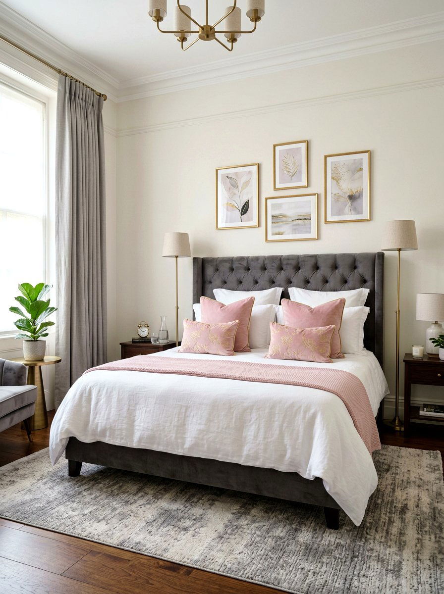 Pastel Pink Velvet Pillow - 25 Spring Bedroom Pillow Ideas