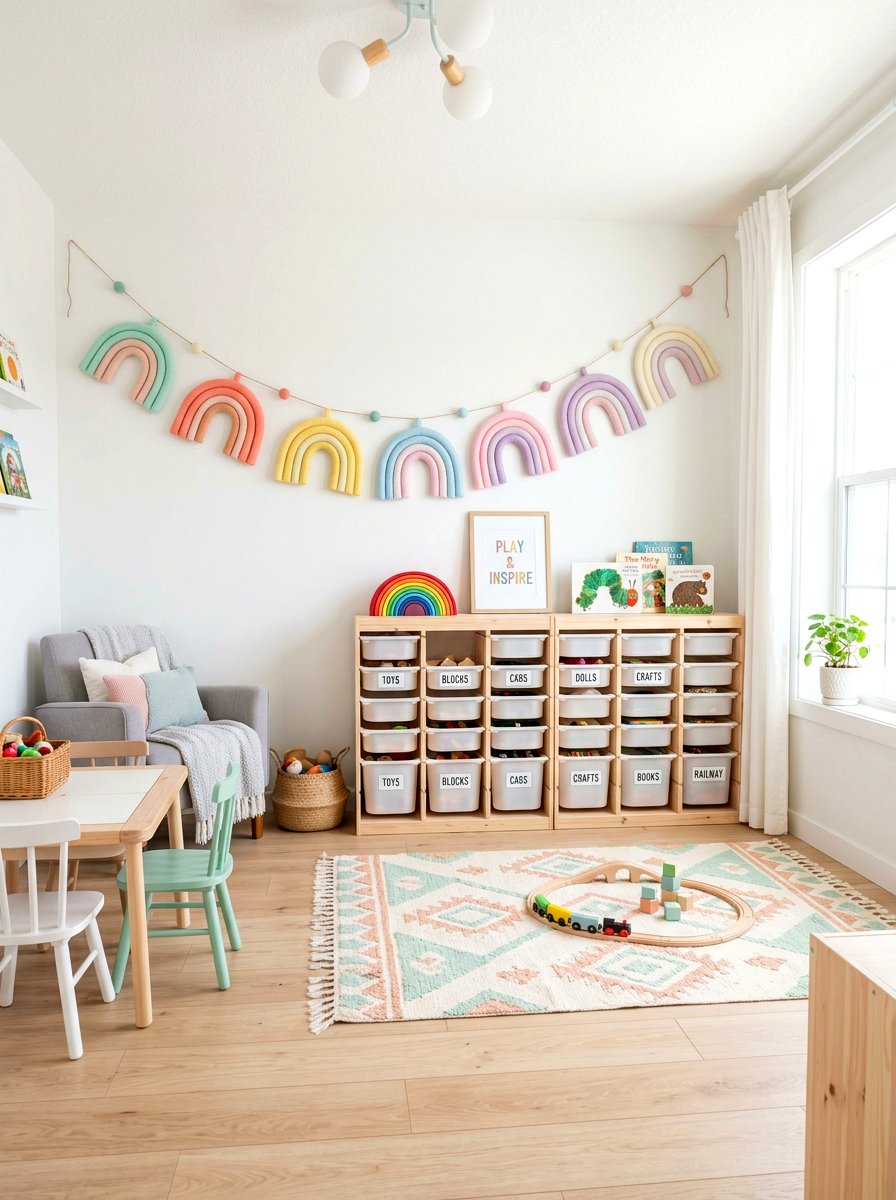 Pastel Rainbow Felt Garland - 25 Spring Felt Garland Ideas