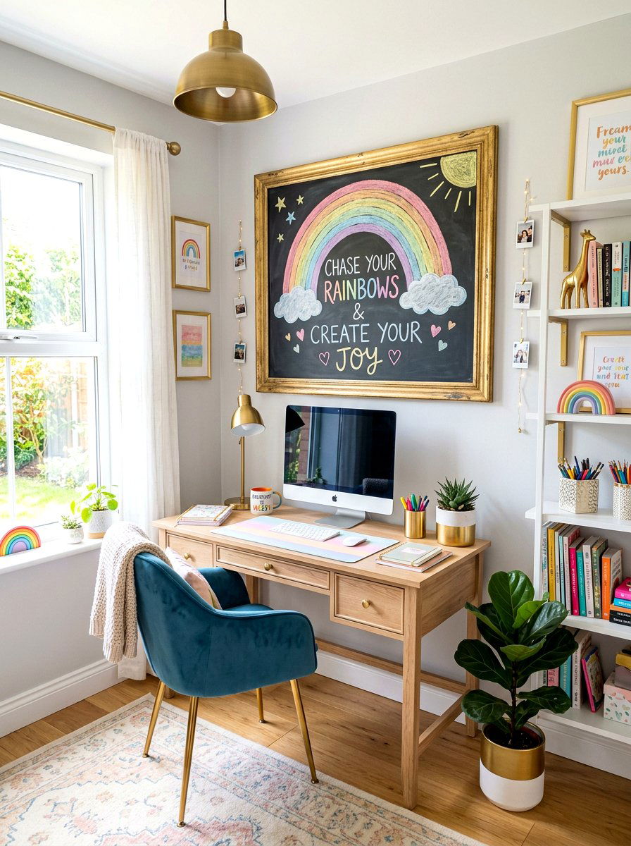 Pastel Rainbow Spring Chalkboard - 25 Spring Chalkboard Lettering Ideas