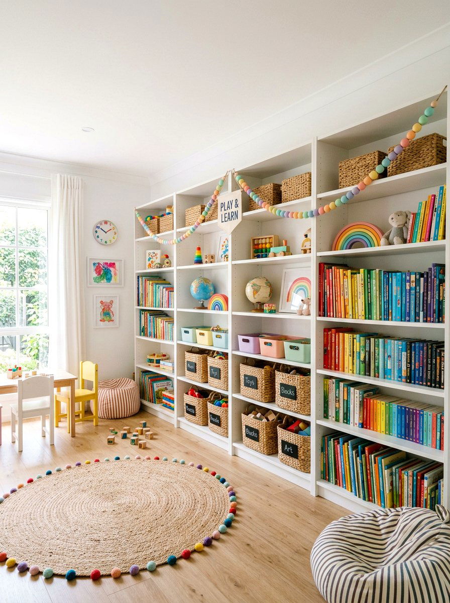 Pastel Rainbow Wood Bead Garland - 25 Spring Bead Garland Ideas