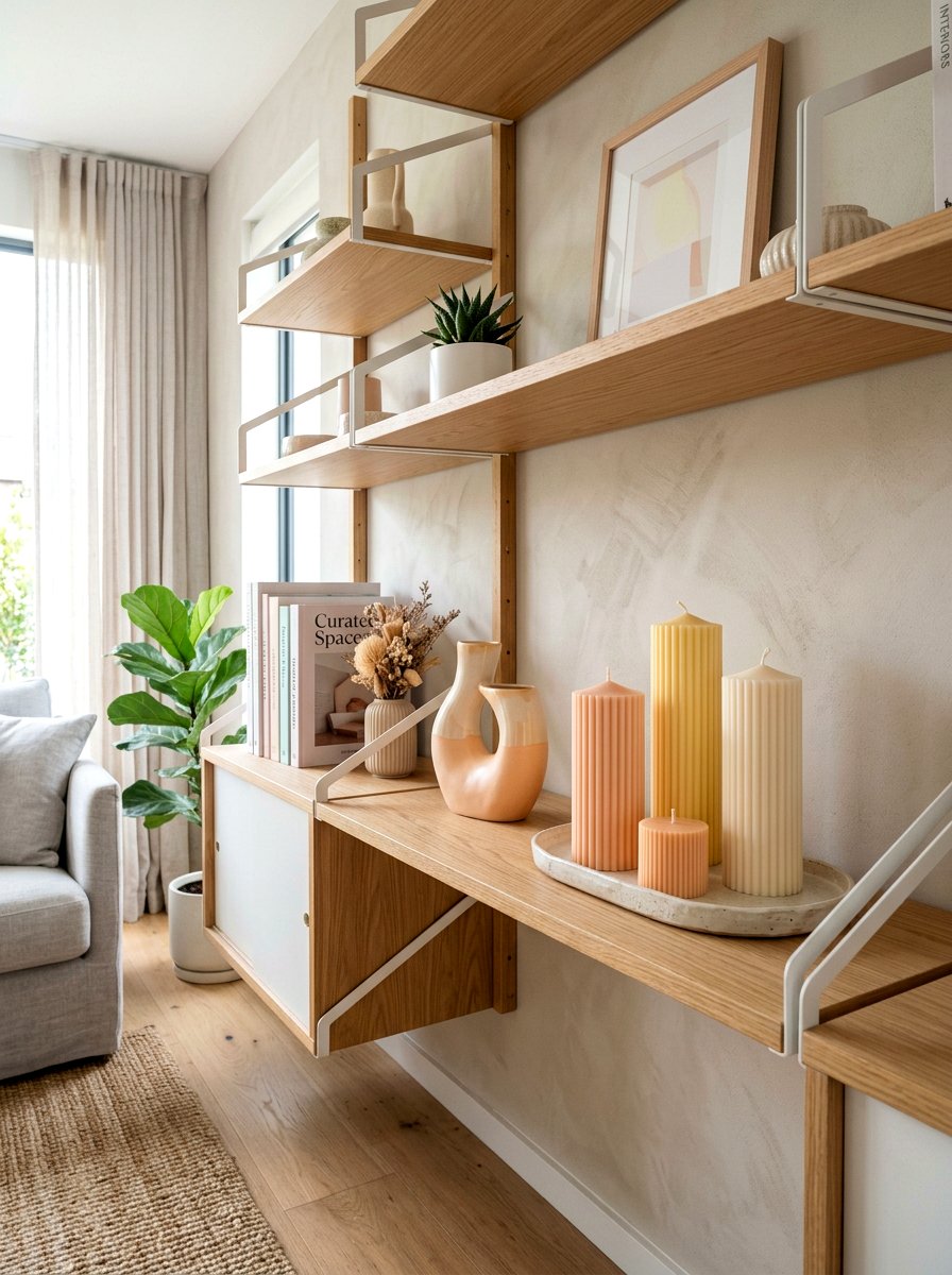 Pastel Ribbed Pillar Candles - 25 Spring Candle Arrangement Ideas