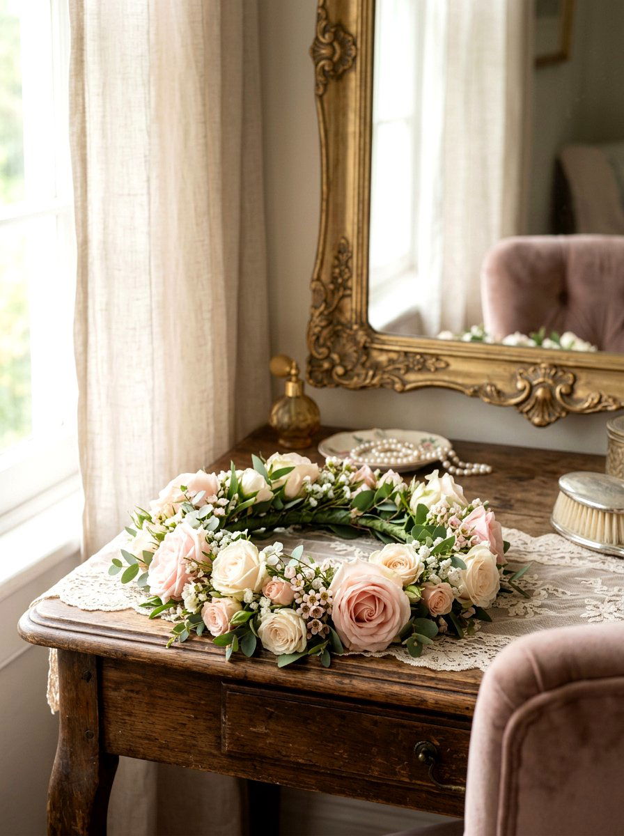 Pastel Rose Hair Wreath - 25 Spring Hair Wreath Ideas