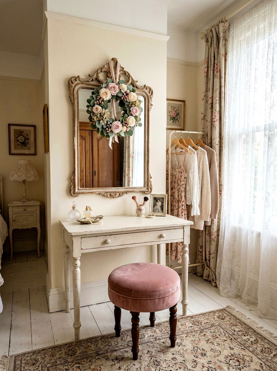 Pastel Rose Wreath - 25 Spring Asymmetrical Wreath Ideas