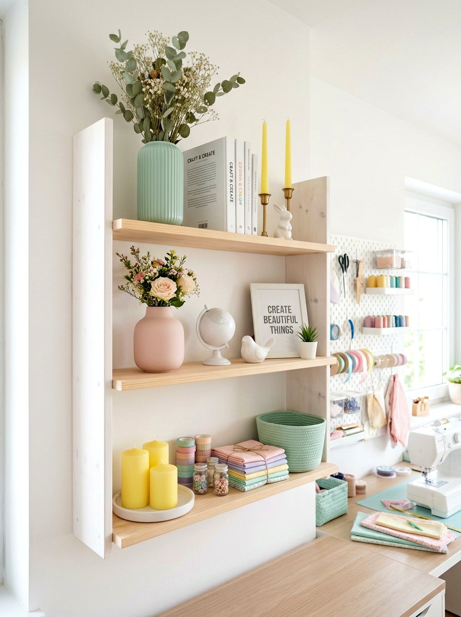 Pastel Shelf Decor - 25 Spring Shelf Vignette Ideas