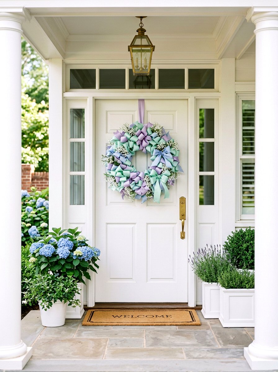 Pastel Silk Ribbon Wreath - 25 Spring Ribbon Wreath Ideas