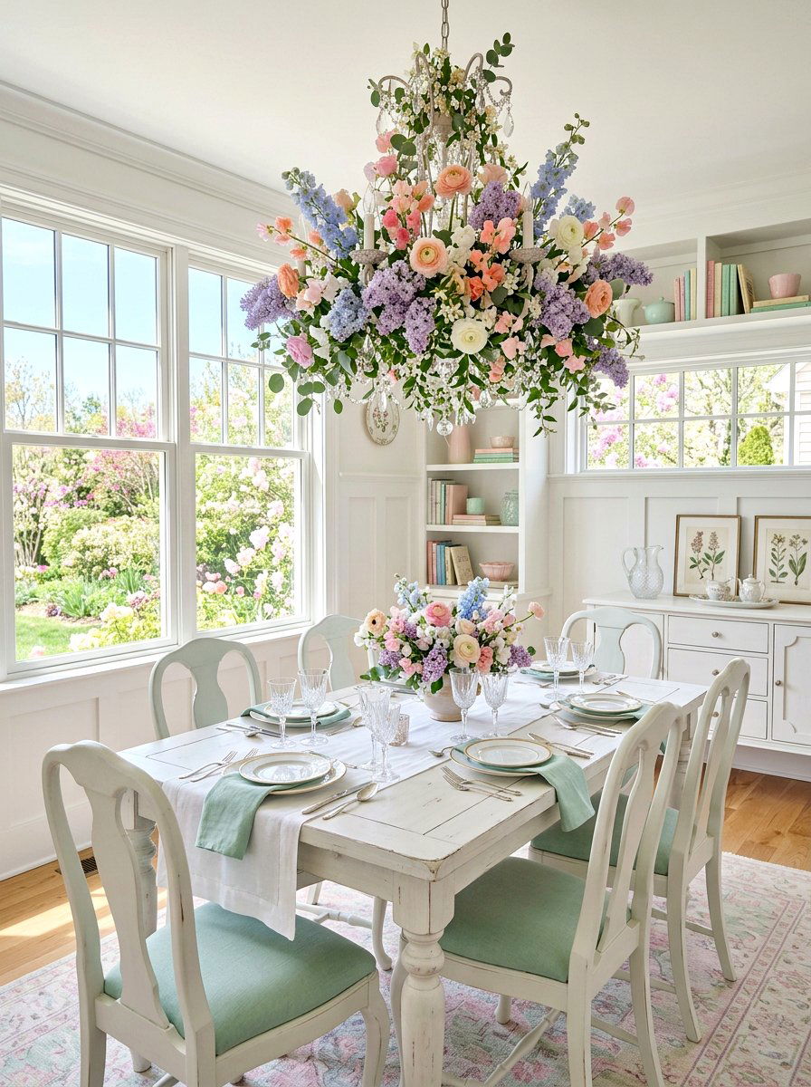 Pastel Spring Bloom Chandelier - 25 Spring Flower Chandelier Ideas