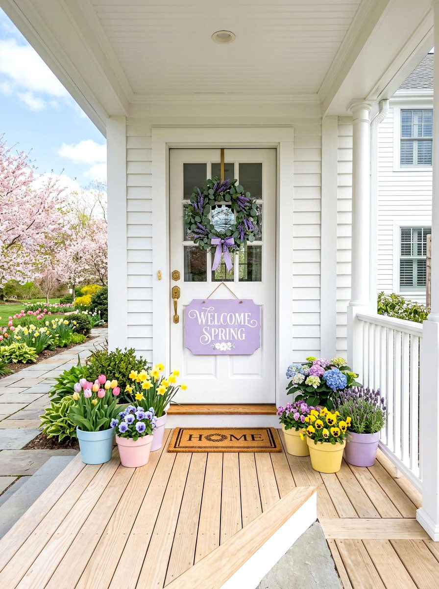 Pastel Spring Welcome Sign - 25 Spring Welcome Sign Ideas