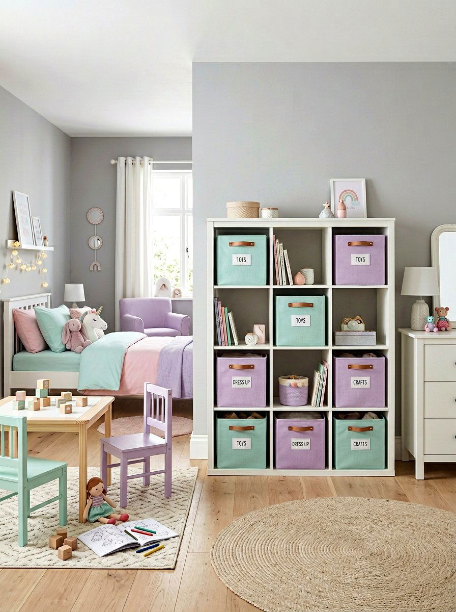 Pastel Storage Bin - 25 Spring Girl Room Decor Ideas