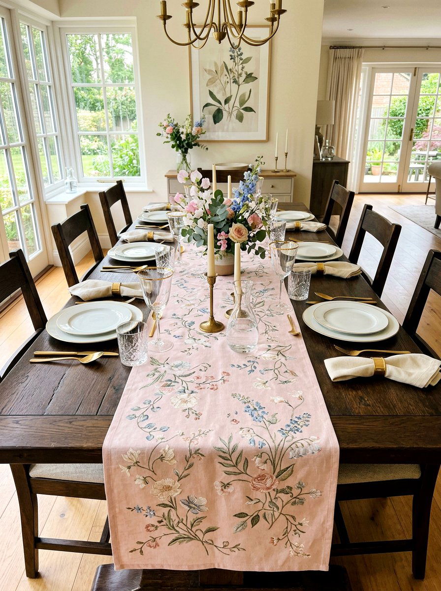 Pastel Table Runner - 25 Spring Fabric Craft Ideas