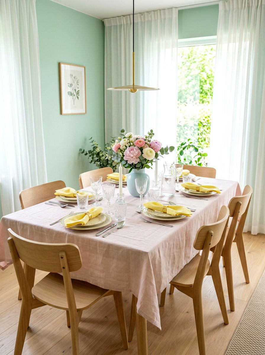 Pastel Table Setting - 25 Spring Luncheon Decor Ideas