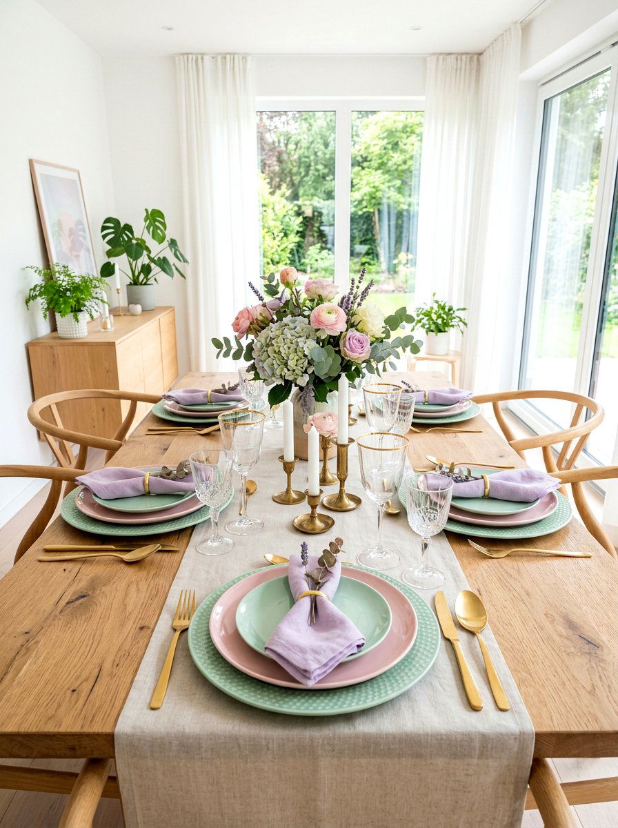 Pastel Table Setting - 25 Spring Party Decor Ideas