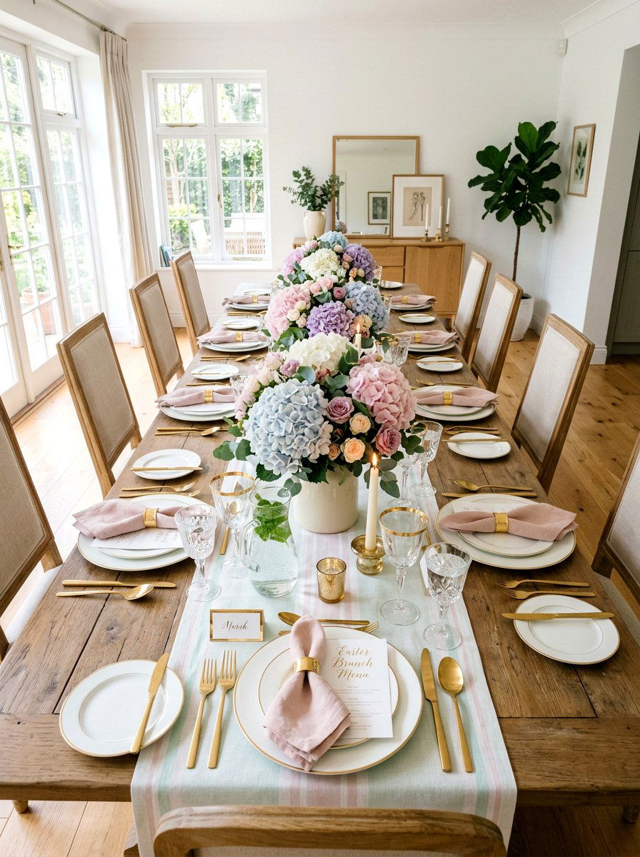 Pastel Table Setting - 25 Spring Brunch Table Ideas