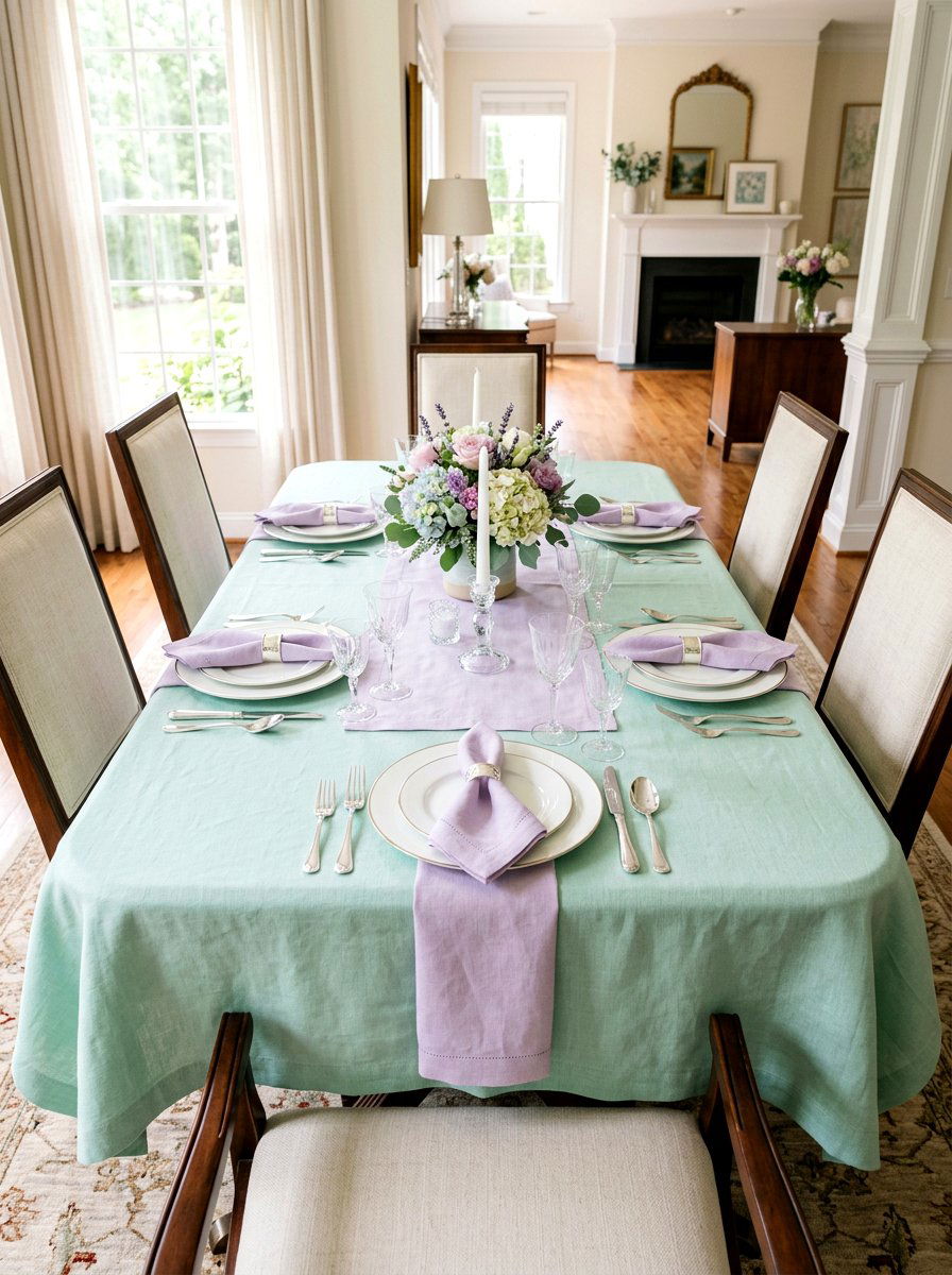 Pastel Tablecloth - 25 Spring High Tea Decor Ideas