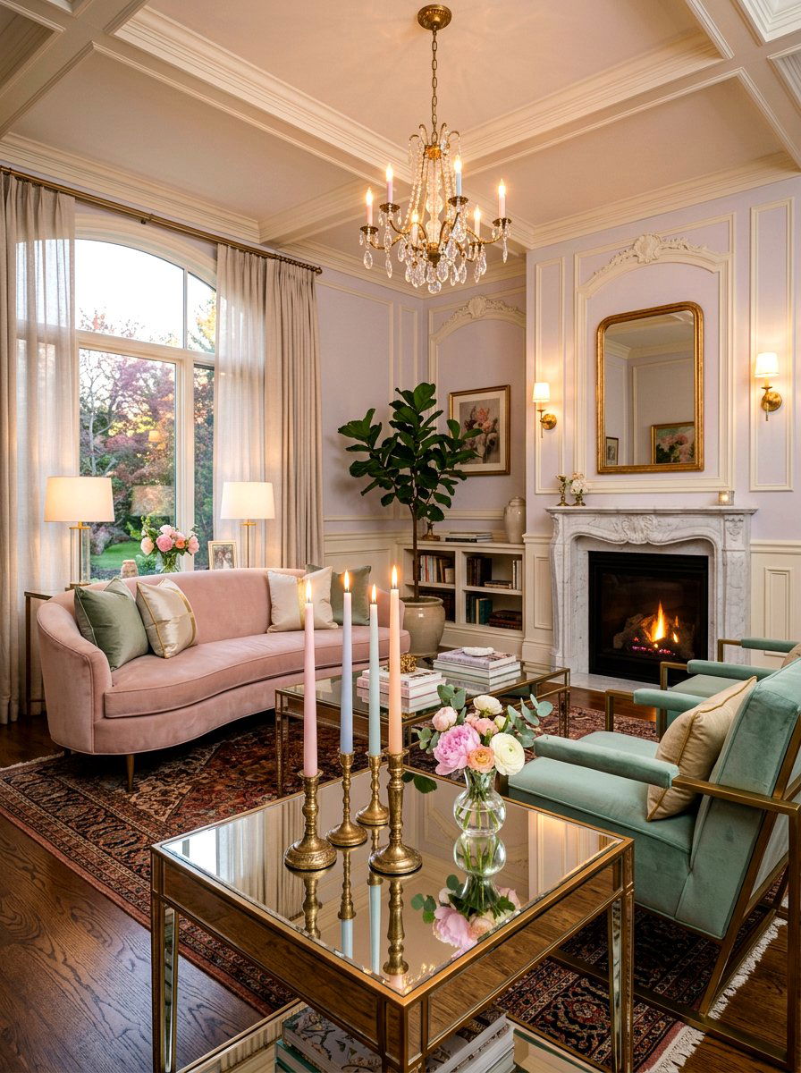 Pastel Taper Candles - 25 Spring Coffee Table Decor Ideas