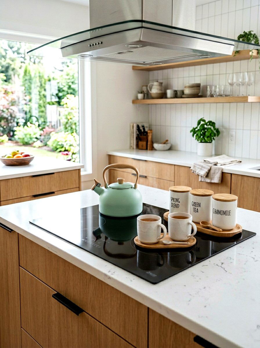 Pastel Tea Kettle Setup - 25 Spring Stove Decor Ideas