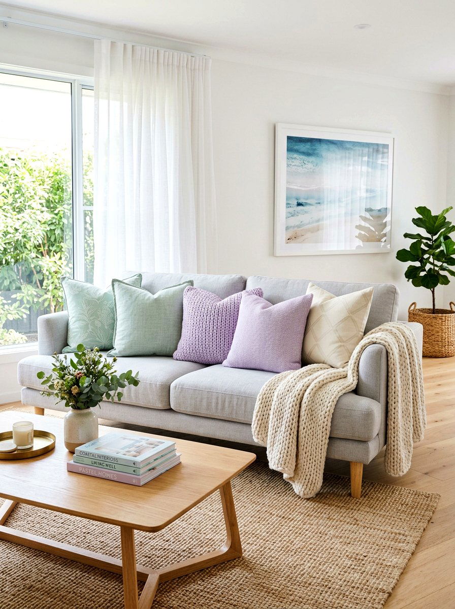 Pastel Throw Pillow - 25 Spring DIY Home Decor Ideas