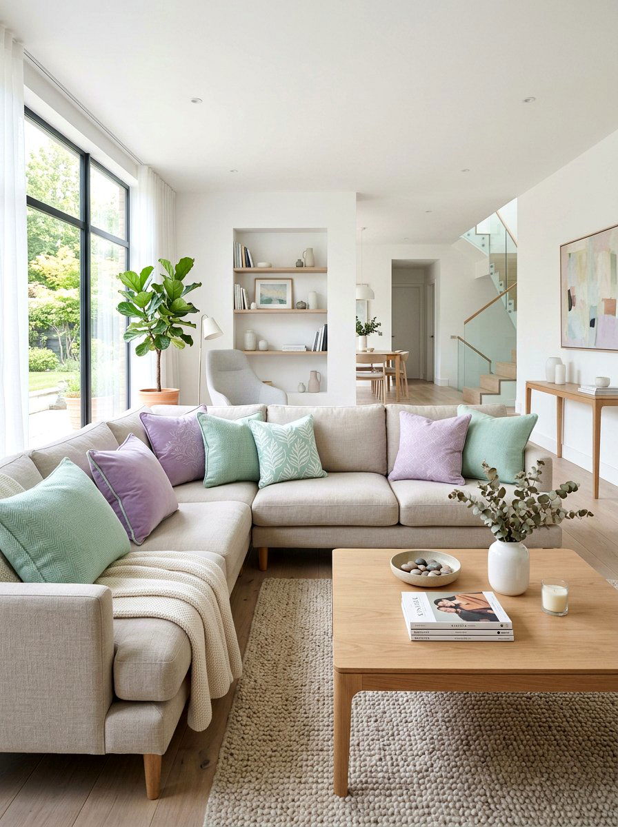 Pastel Throw Pillows - 25 Spring Cheap Decor Ideas