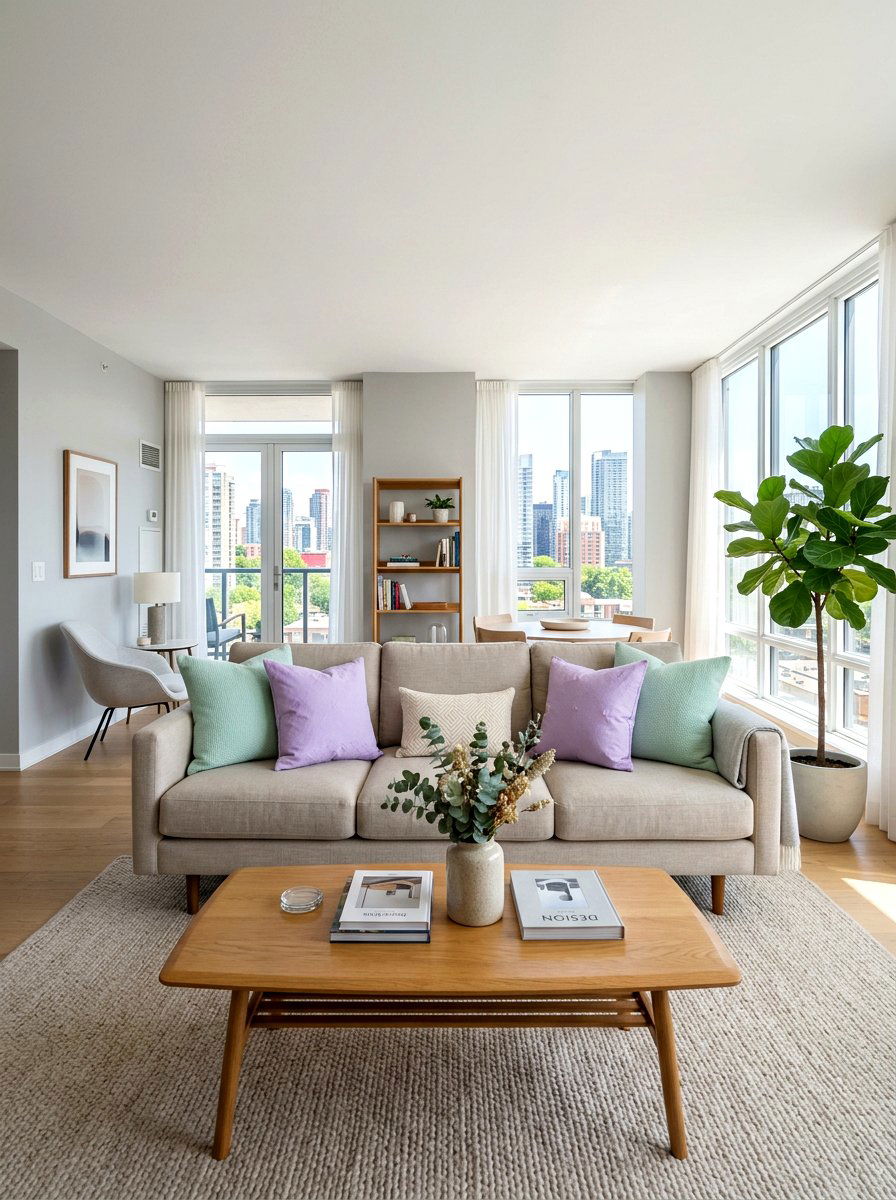 Pastel Throw Pillows - 25 Spring Condo Decor Ideas