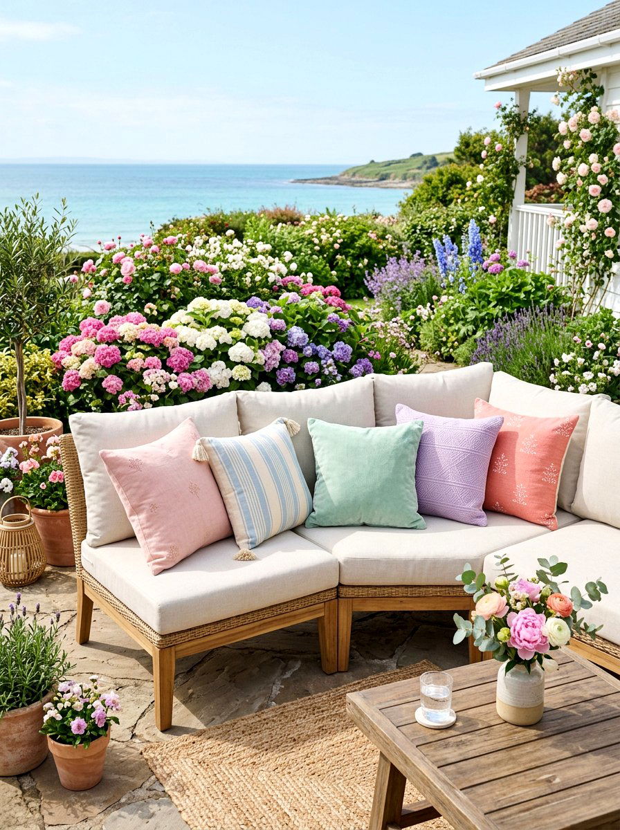 Pastel Throw Pillows - 25 Spring Patio Decor Ideas