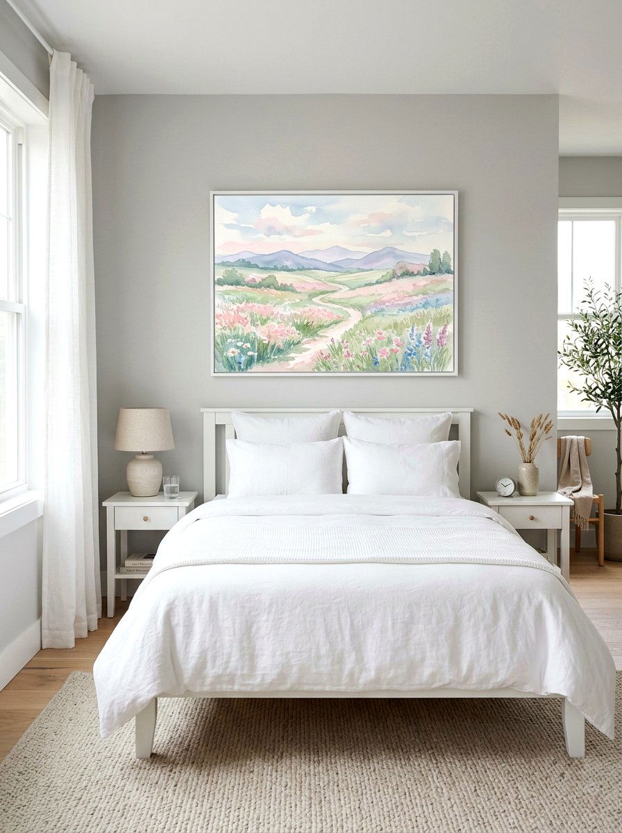 Pastel Watercolor Landscape - 25 Spring Framed Art Ideas