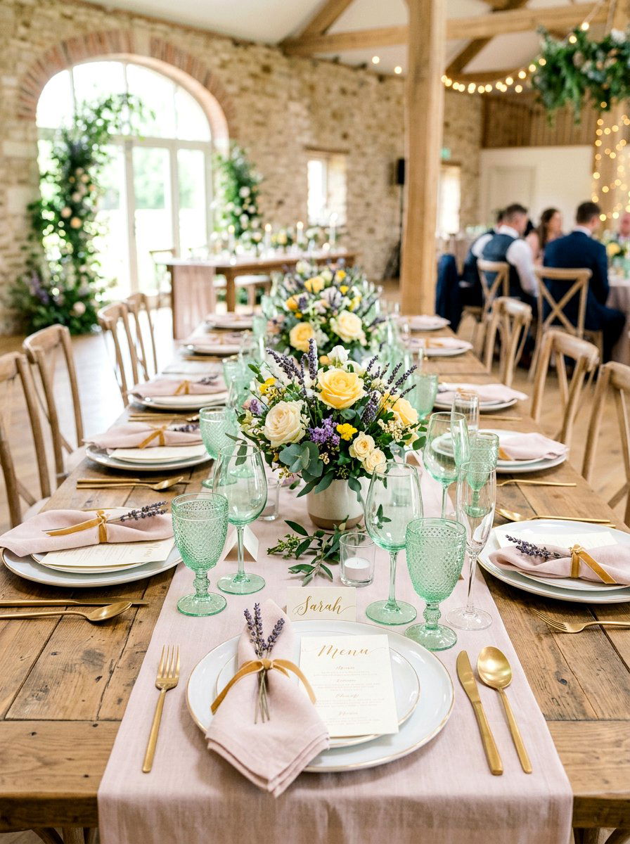 Pastel Wedding Table Setting - 25 Spring Wedding Decor Ideas