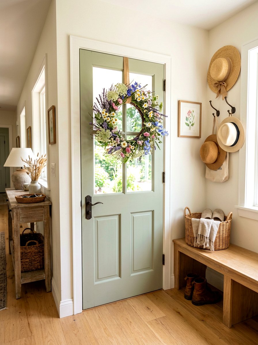 Pastel Wildflower Wreath - 25 Spring Mini Door Wreath Ideas