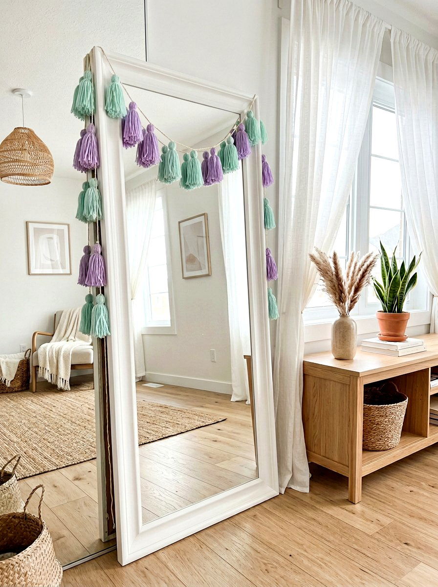 Pastel Yarn Tassel Garland - 25 Spring Tassel Garland Ideas