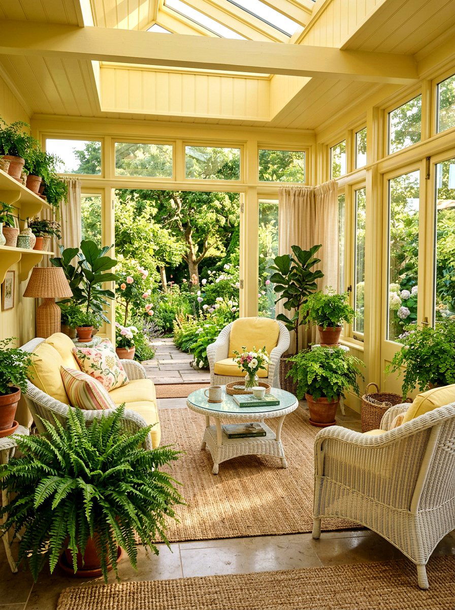 Pastel Yellow Sunroom - 25 Spring Butter Yellow Decor Ideas