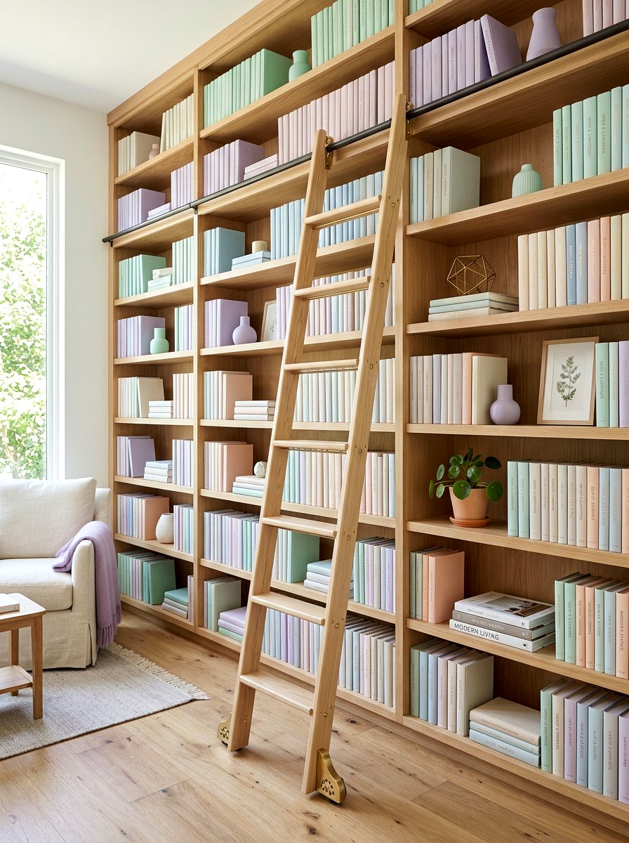Pastel book covers - 25 Spring Library Decor Ideas
