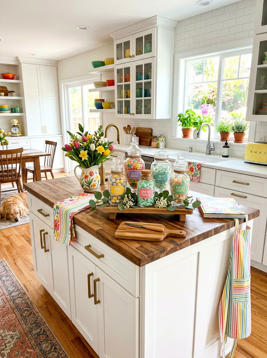 Pastel candy apothecary jar - 25 Spring Apothecary Jar Decor Ideas