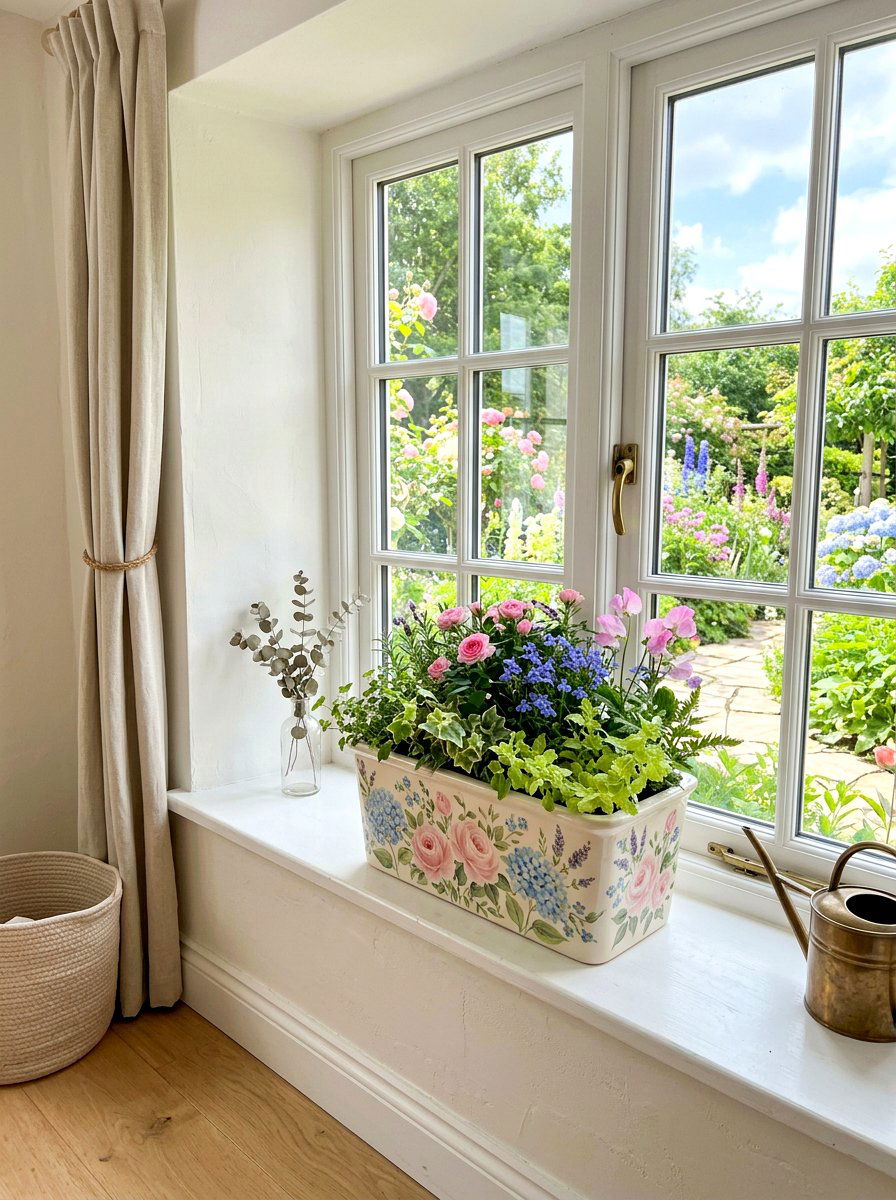 Pastel floral planter - 25 Spring Pot Painting Ideas