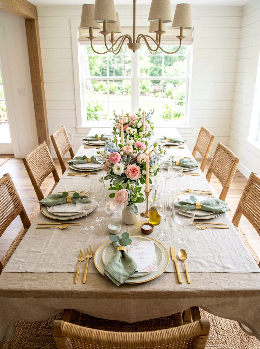 Pastel floral table setting - 25 Spring Brunch Decor Ideas