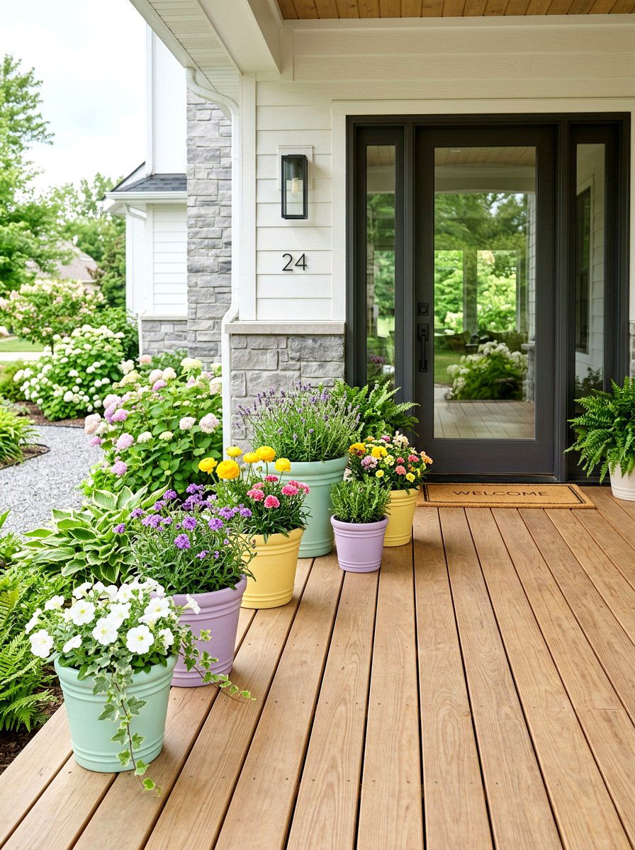 Pastel flower pots - 25 Garden Spring Decor Ideas