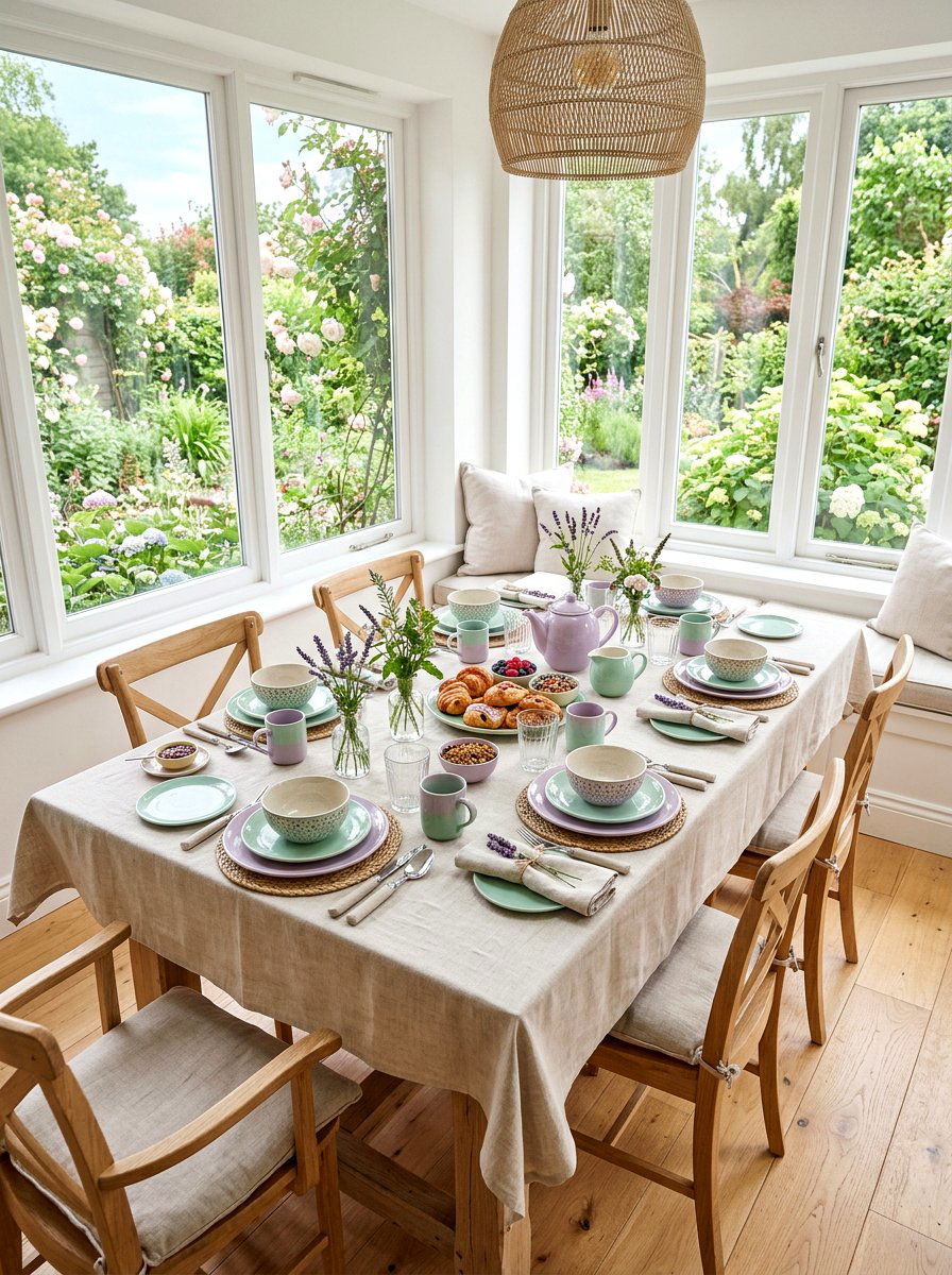 Pastel garden brunch table - 25 Spring Mother's Day Table Ideas