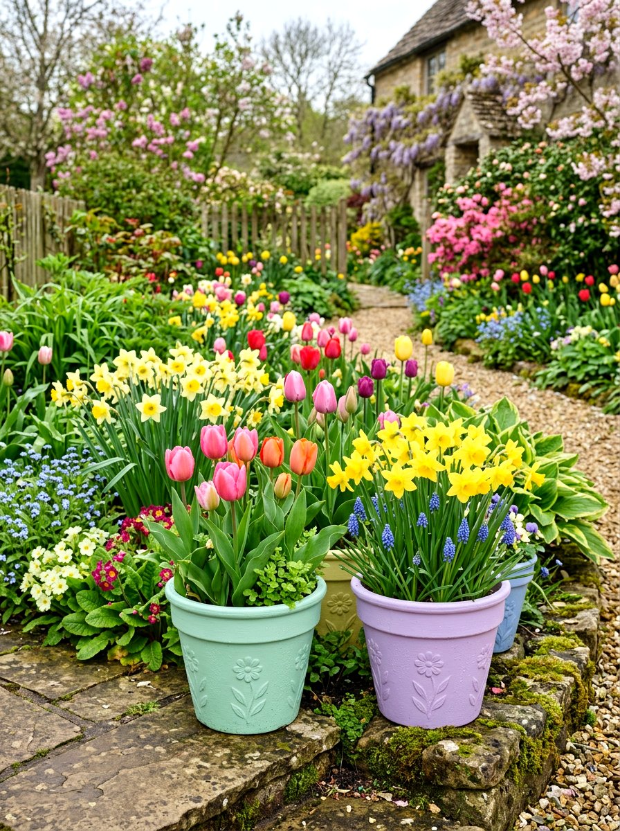 Pastel garden pots - 25 Spring Terracotta Pot Ideas