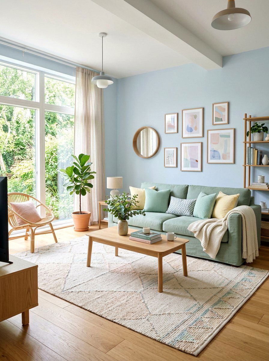 Pastel living room - 25 Spring Vacation Rental Decor Ideas