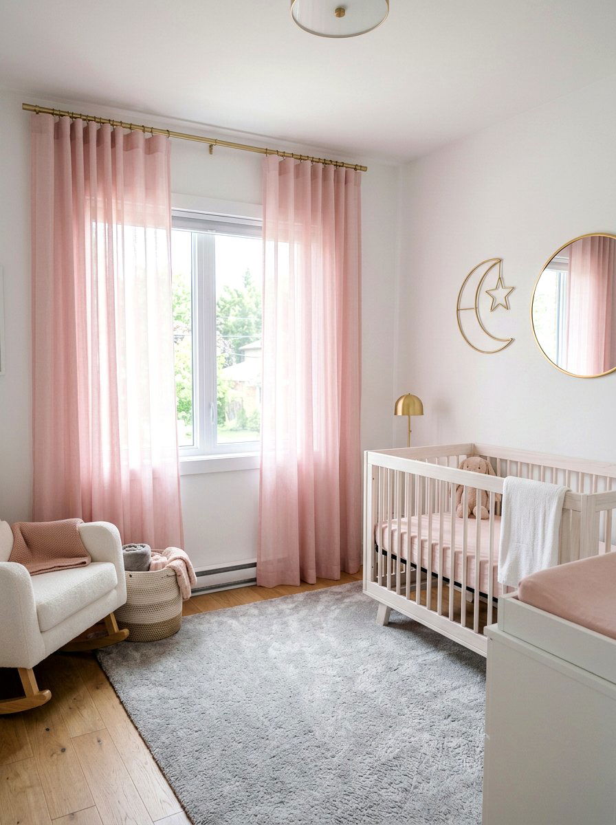 Pastel pink sheer curtain - 25 Spring Sheer Curtain Ideas