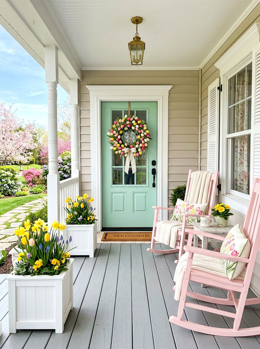 Pastel porch decor - 25 Backyard Spring Decor Ideas