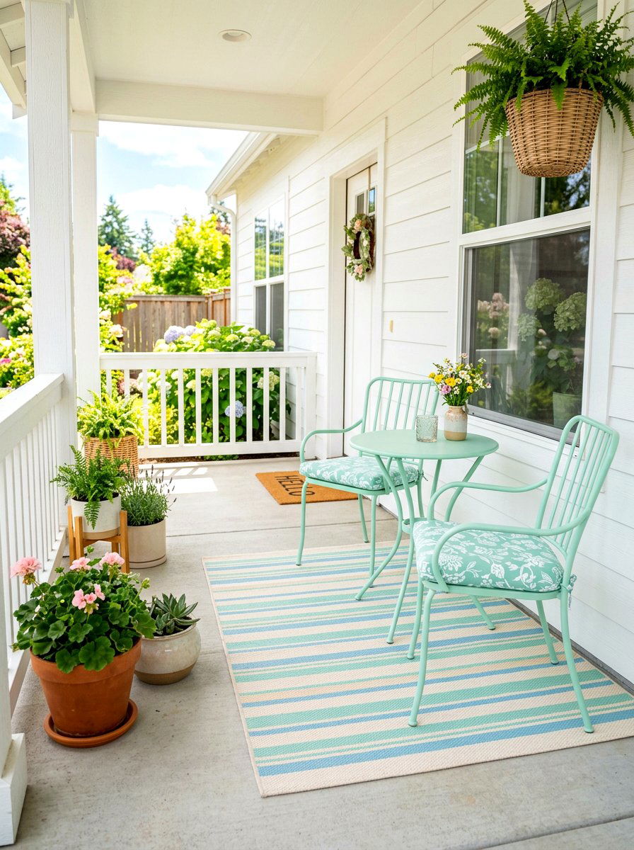 Pastel porch furniture - 25 Spring Front Yard Decor Ideas