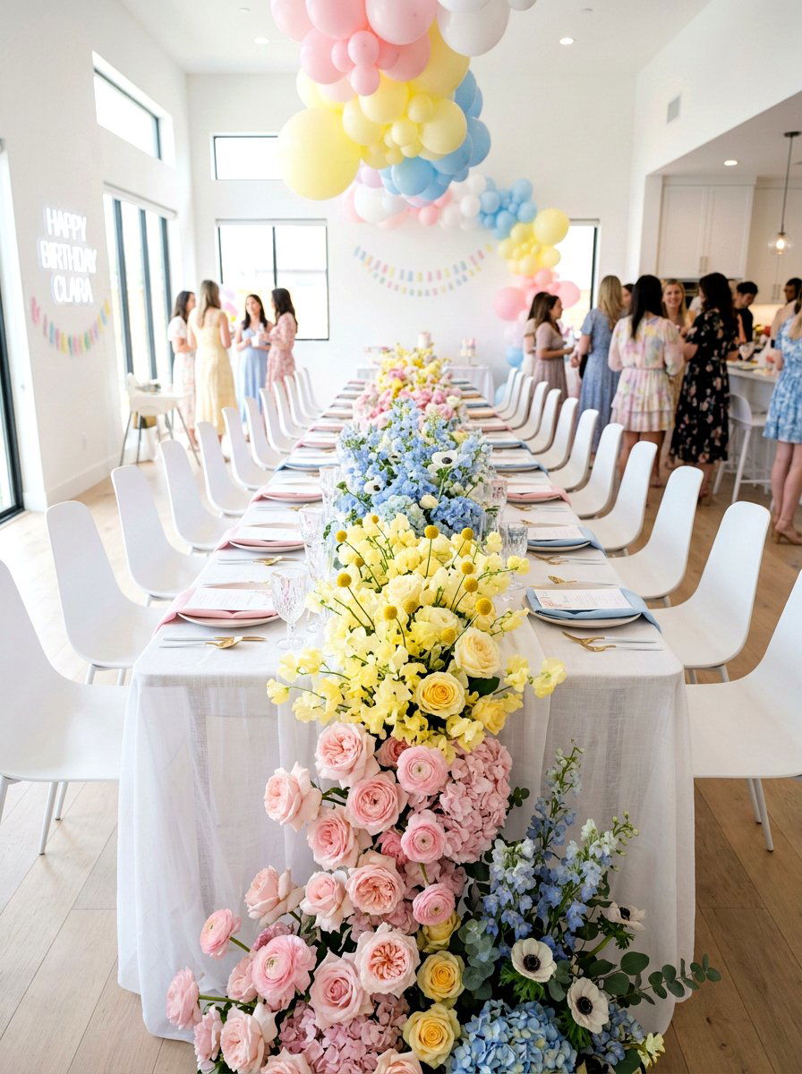 Pastel rainbow theme - 25 Spring Birthday Party Decor Ideas