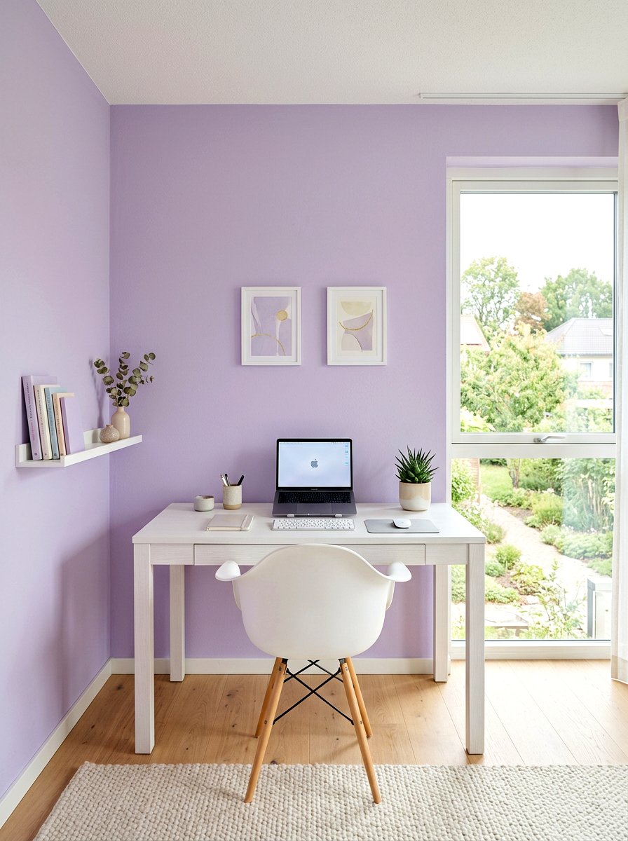 Pastel wall paint - 25 Spring Office Decor Ideas