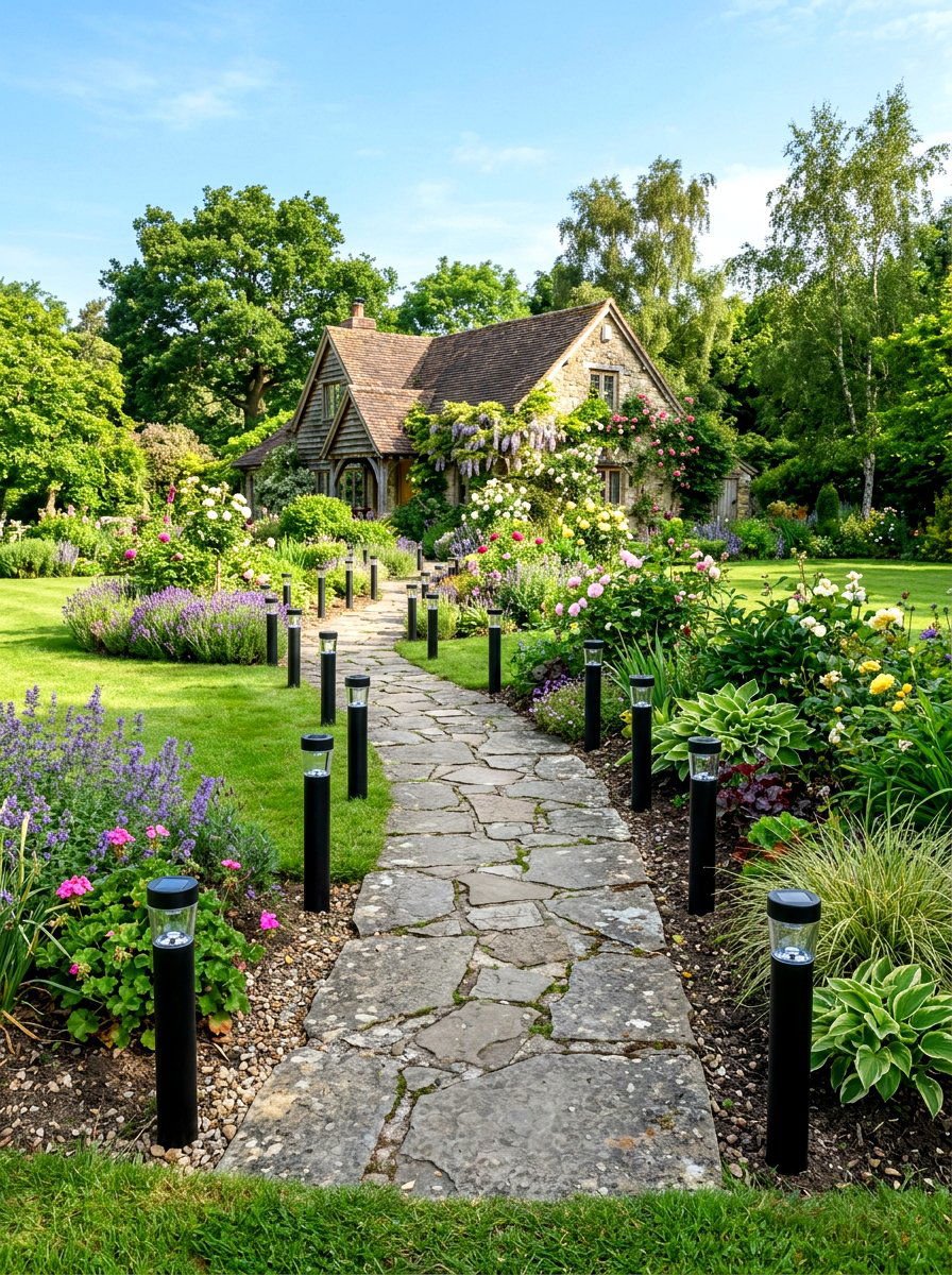 Pathway Solar Lights - 25 Spring Outdoor Decor Ideas