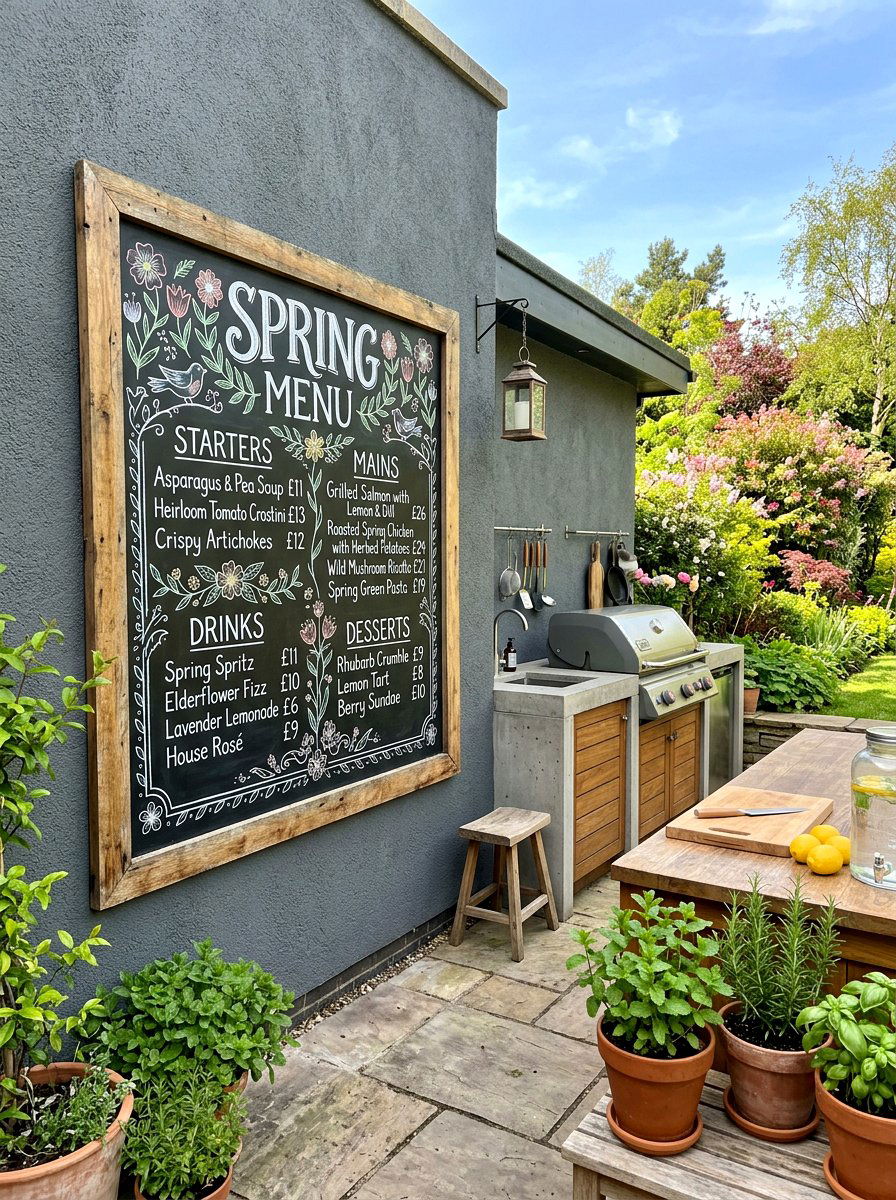 Patio Chalkboard Wall - 25 Spring Patio Wall Decor Ideas