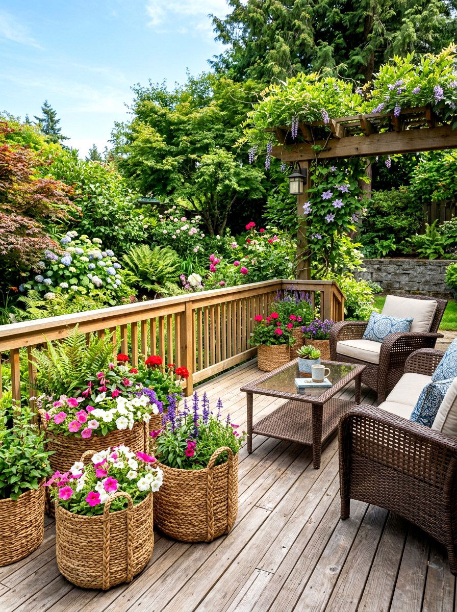 Patio Outdoor Seagrass Planter - 25 Spring Seagrass Basket Decor Ideas