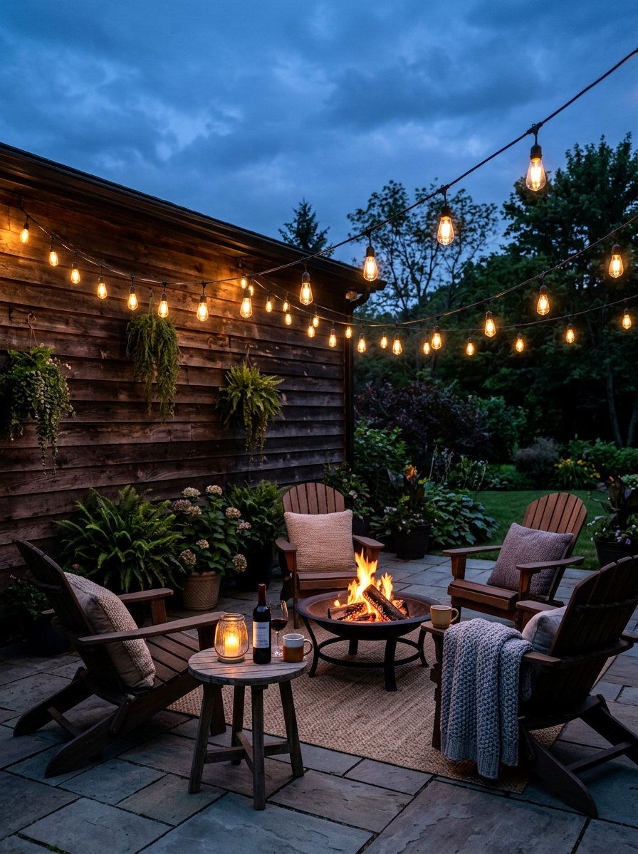 Patio String Lights - 25 Spring Outdoor Wall Decor Ideas