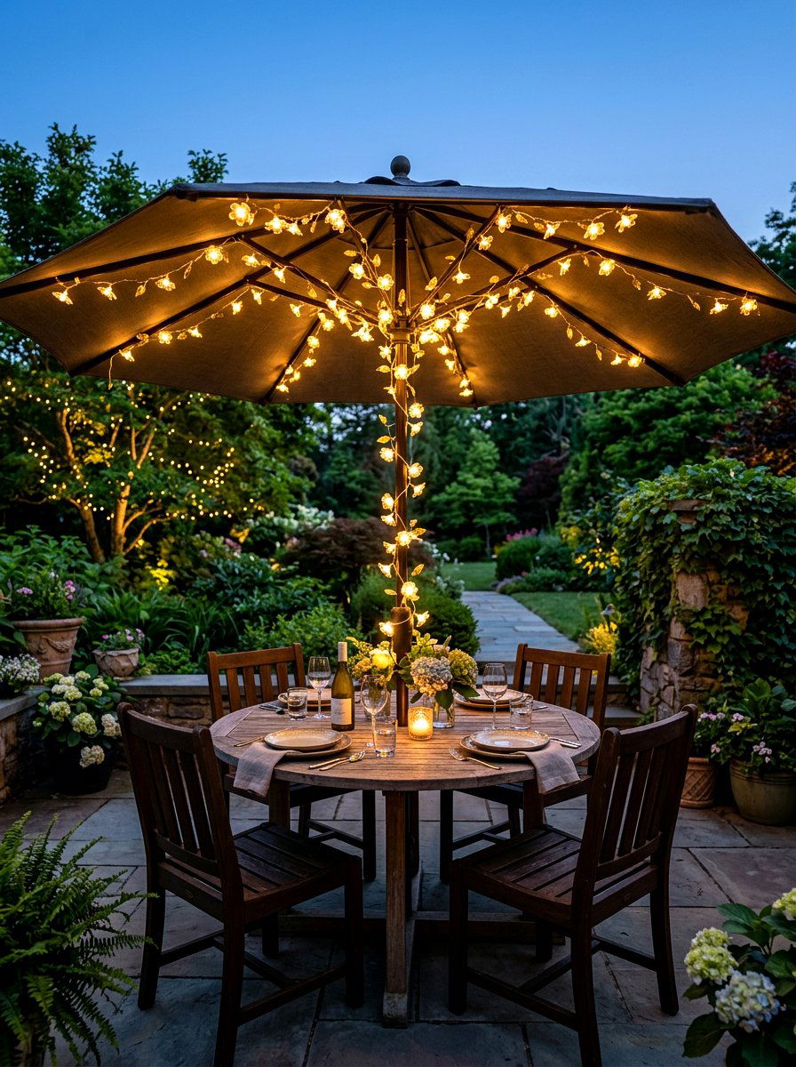 Patio Table Umbrella Lighting - 25 Spring Umbrella Decor Ideas