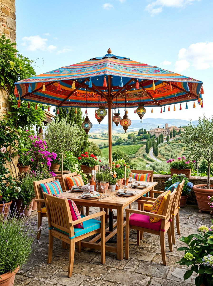 Patio Umbrella Decor - 25 Spring Luncheon Decor Ideas
