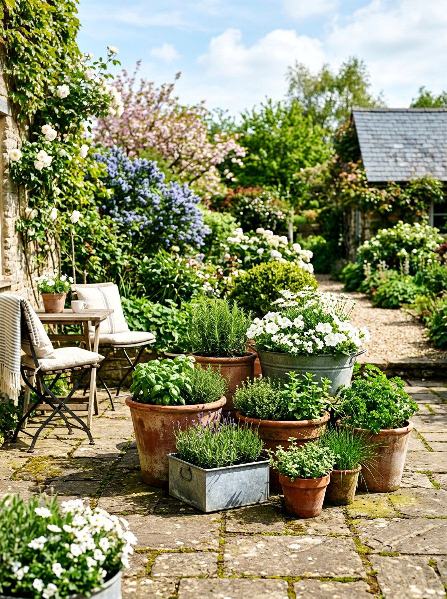 Patio garden containers - 25 Spring Modern Farmhouse Decor Ideas