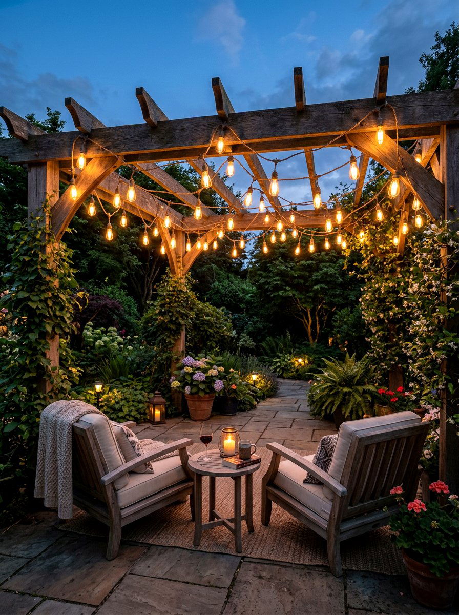 Patio string lights - 25 Patio Spring Decor Ideas